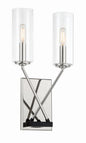  Highland Crossing Two Light Wall Sconce In Coal With Polished Nickel Highlights