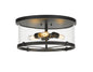 Z-LIte Callista Three Light Flush Mount In Matte Black