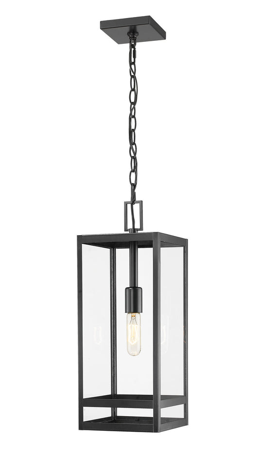 Z-LIte Nuri One Light Outdoor Chain Mount Ceiling Fixture In Black