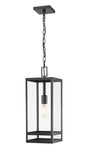 Z-LIte Nuri One Light Outdoor Chain Mount Ceiling Fixture In Black
