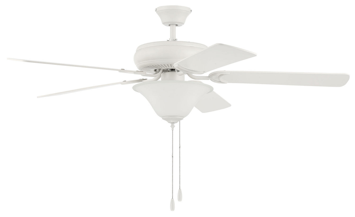  Decorator's Choice Bowl Light Kit 52" Ceiling Fan In Matte White