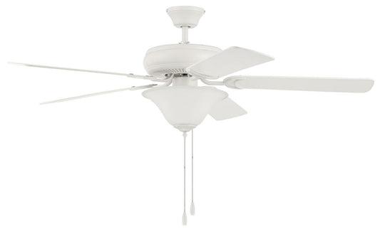  Decorator's Choice Bowl Light Kit 52" Ceiling Fan In Matte White