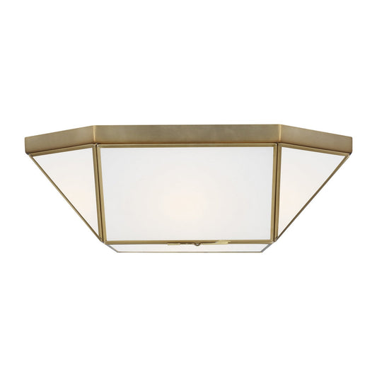  Morrison 2-Light Flush Mount In Satin Brass