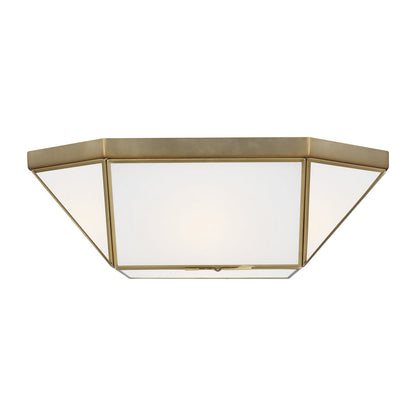  Morrison 2-Light Flush Mount In Satin Brass