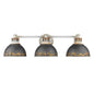 Golden Lighting 3-Light Bath Vanity In Aged Galvanized Steel
