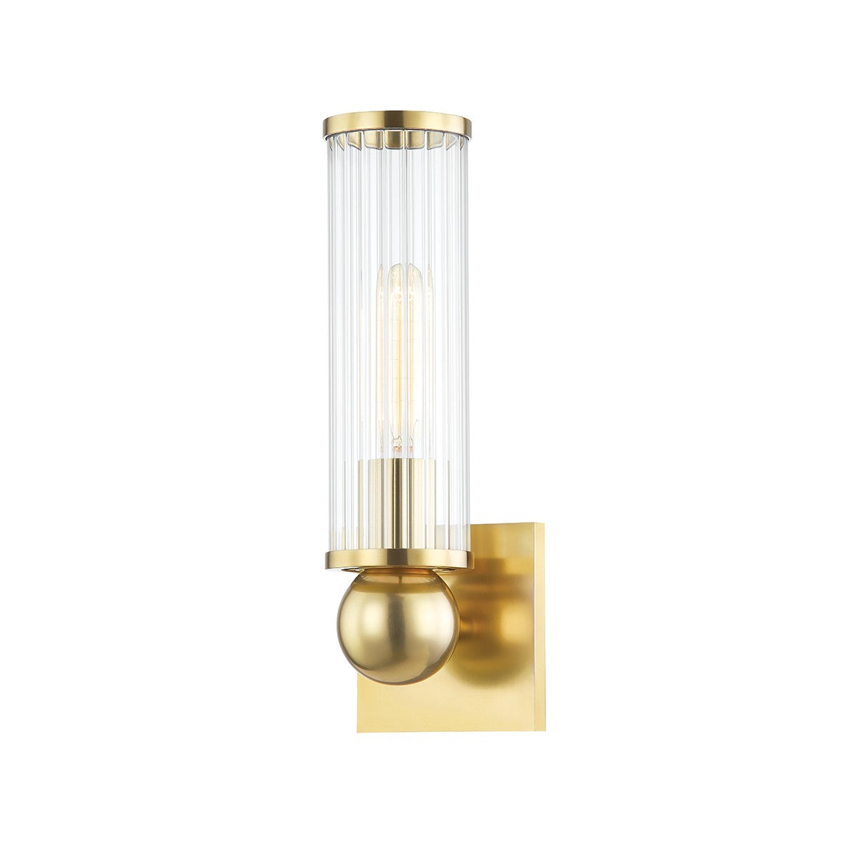  Malone 1-Light Wall Sconce In Aged Brass