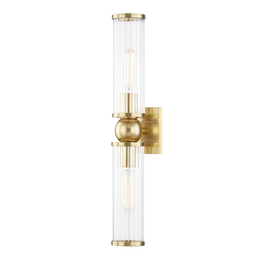  Malone 2-Light Wall Sconce In Aged Brass