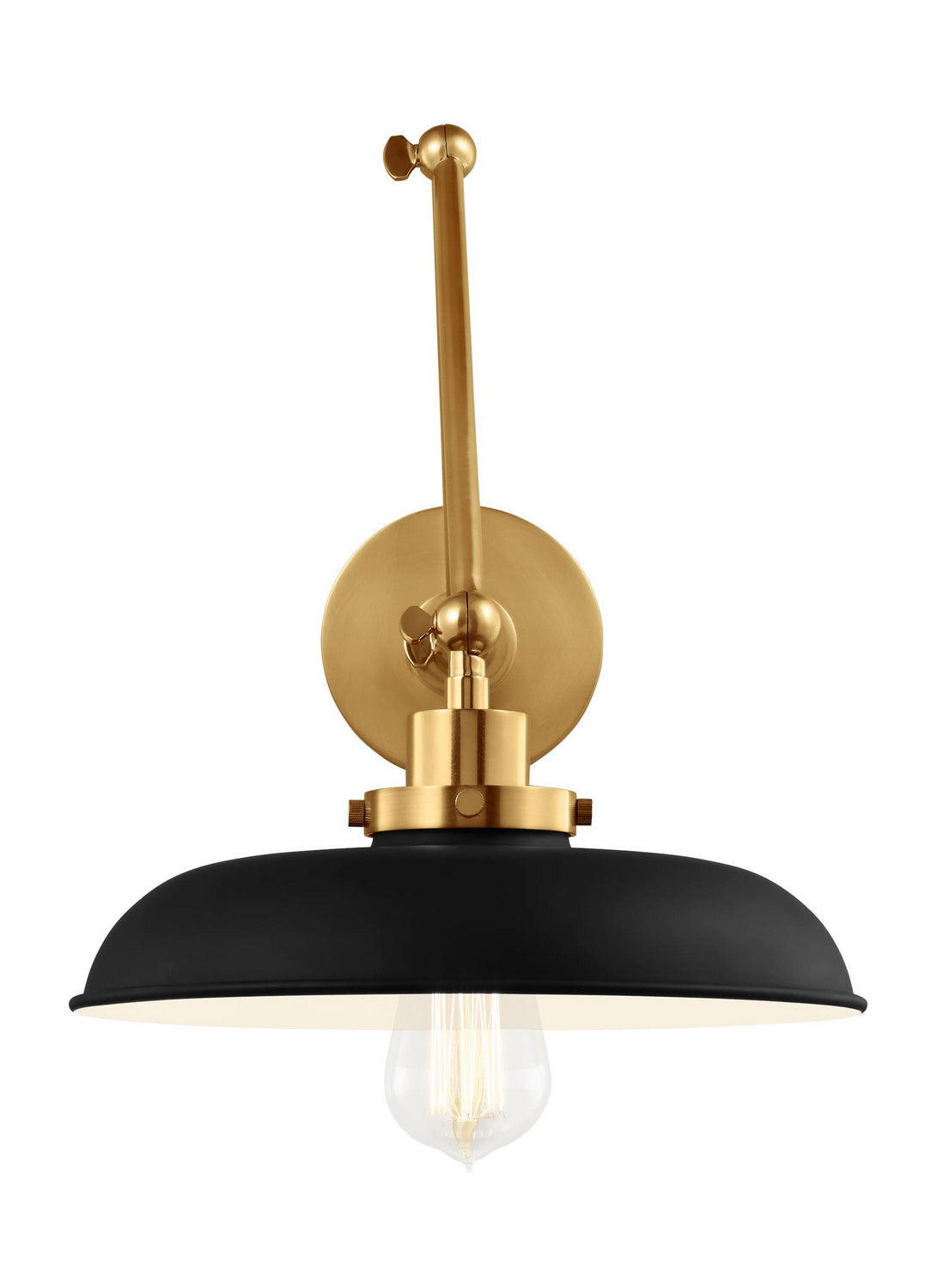 Wellfleet 1-Light Wall Sconce In Midnight Black & Burnished Brass
