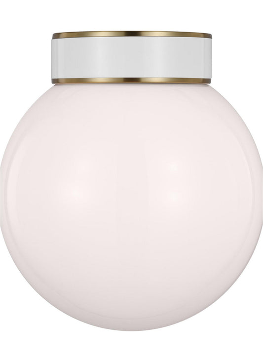  Monroe One Light Flush Mount In Burnished Brass