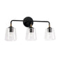  Amara 3-Light Vanity In Matte Black With Brass