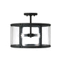  Brennen 3-Light Semi-Flush Mount In Black Iron
