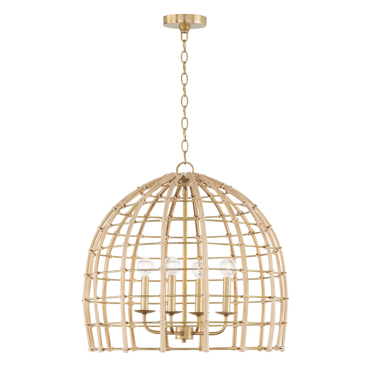  Wren 4-Light Pendant In Matte Brass