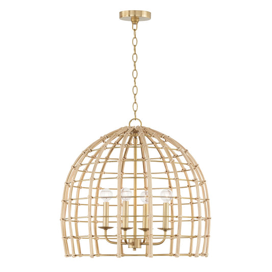  Wren 4-Light Pendant In Matte Brass
