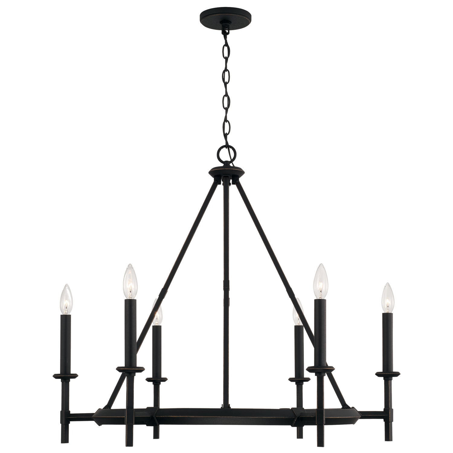  Ogden 6-Light Chandelier In Brushed Black Iron