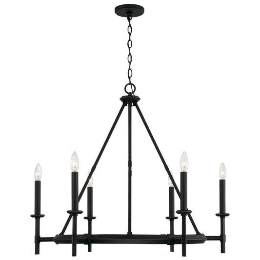  Ogden 6-Light Chandelier In Brushed Black Iron