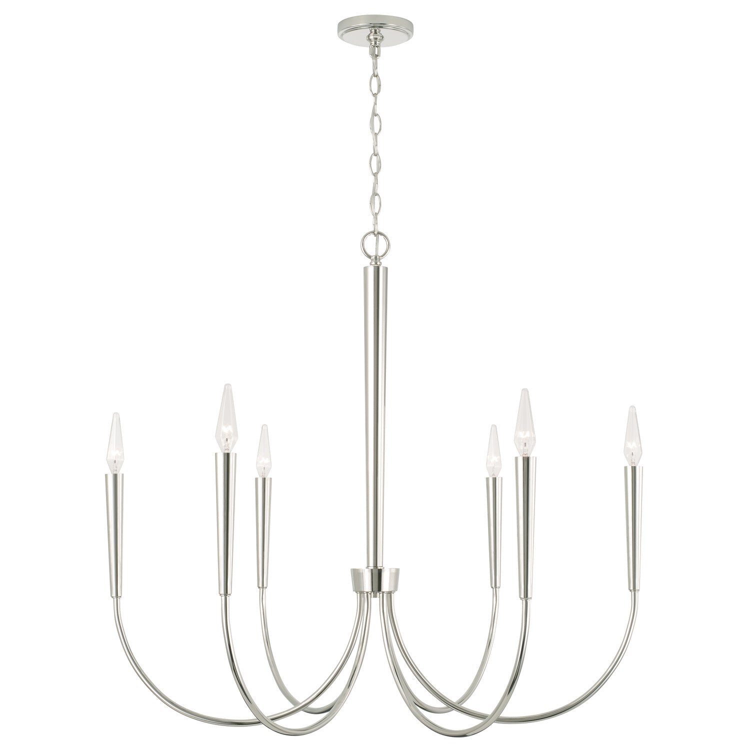  Holden 6-Light Chandelier In Polished Nickel
