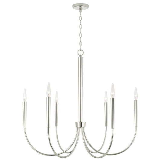  Holden 6-Light Chandelier In Polished Nickel