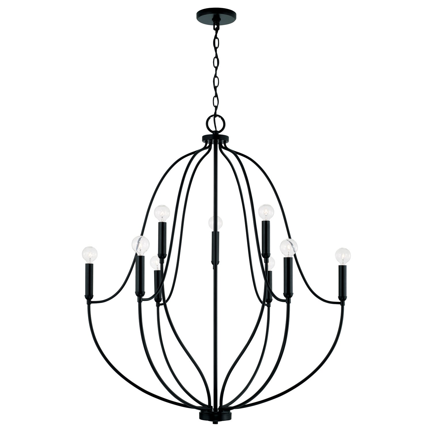  Madison 9-Light Chandelier In Matte Black