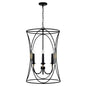  Amara 4-Light Foyer Pendant In Matte Black With Brass