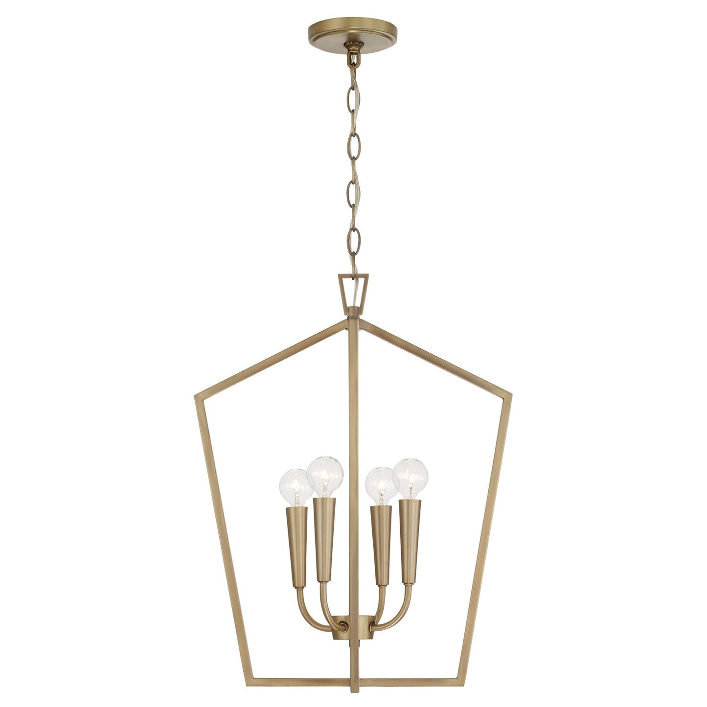  Holden 4-Light Foyer Pendant In Aged Brass