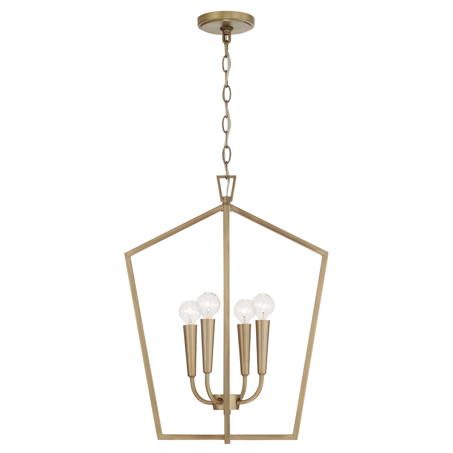  Holden 4-Light Foyer Pendant In Aged Brass