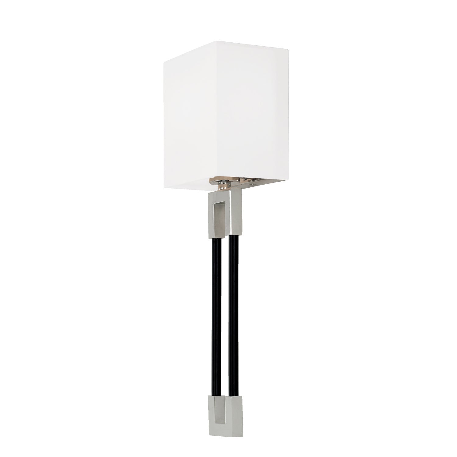  Bleeker 1-Light Wall Sconce In Polished Nickel And Matte Black