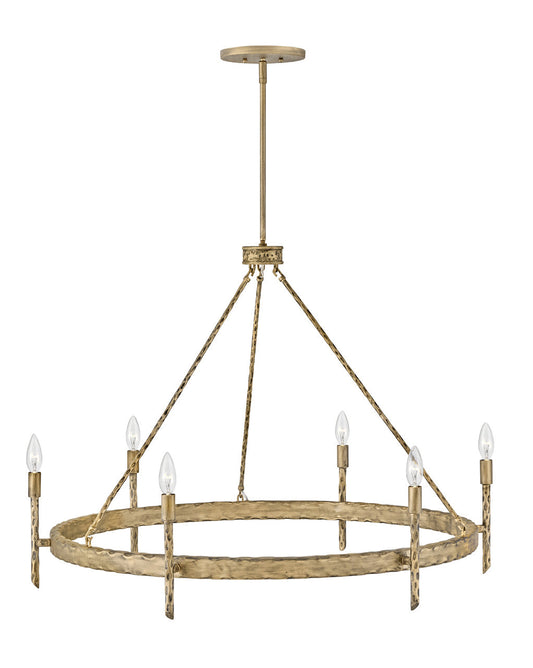  Tress Six Light Chandelier In Champagne Gold