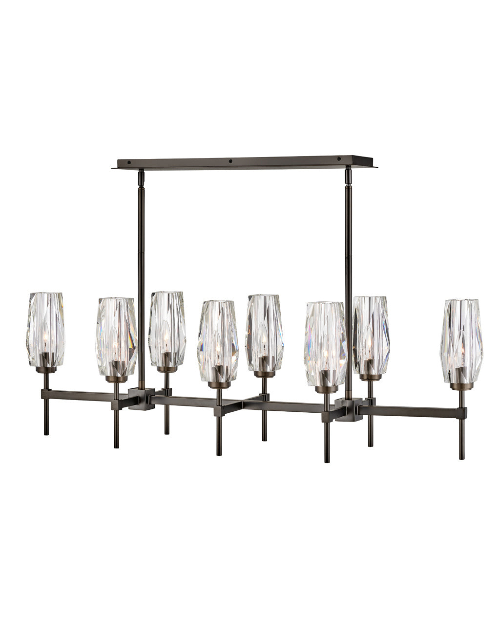  Ana Eight Light Linear Chandelier In Black Oxide