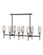  Ana Eight Light Linear Chandelier In Black Oxide