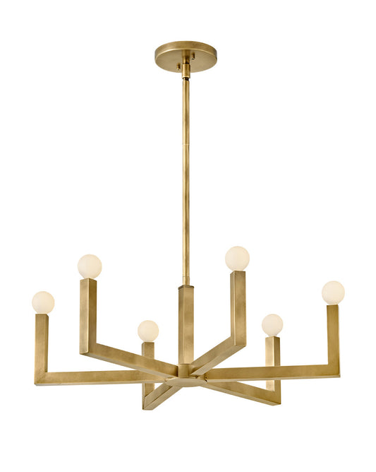 Ezra Six Light Chandelier In Heritage Brass