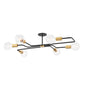  Jena 6-Light Semi Flush Mount In Aged Brass & Textured Black Combo