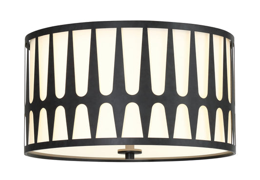  Royston 3-Light Ceiling Mount In Black