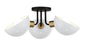  Gigi 3-Light Ceiling Mount In Matte Black & Aged Brass