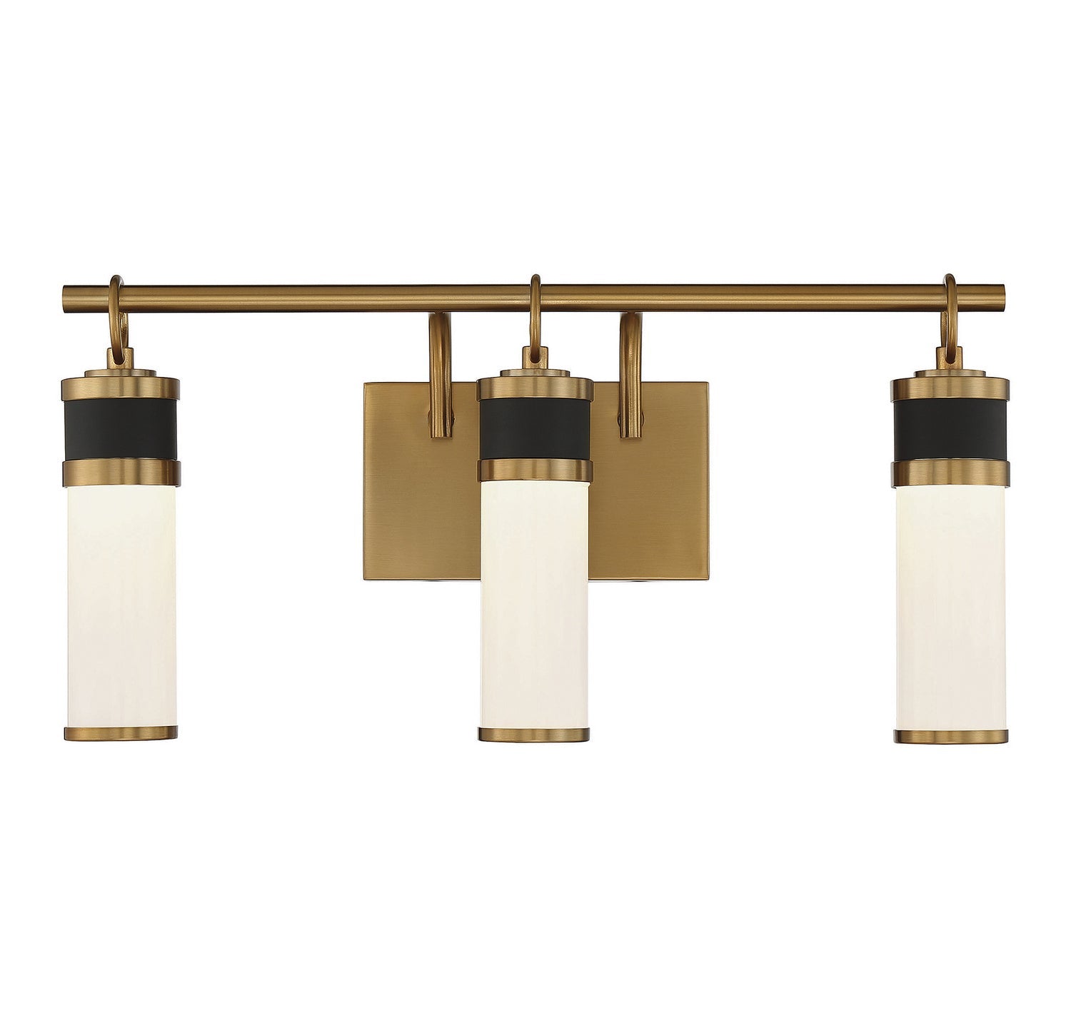 Abel LED Bathroom Vanity In Matte Black With Warm Brass