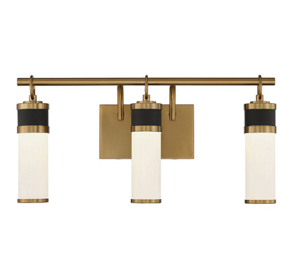  Abel LED Bathroom Vanity In Matte Black With Warm Brass