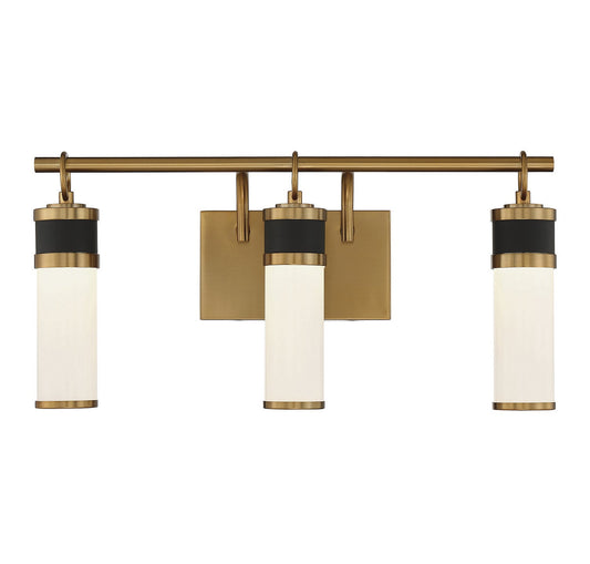  Abel LED Bathroom Vanity In Matte Black With Warm Brass