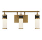 Abel LED Bathroom Vanity In Matte Black With Warm Brass