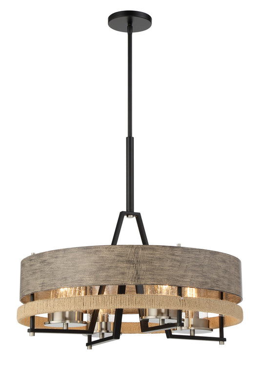  Silver Creek 4-Light Chandelier In Stone Grey, Coal, & Brushed Nickel