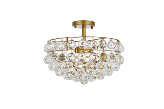  Savannah 3-Light Flush Mount In Brass
