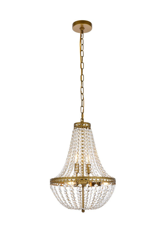  Valeria Five Light Pendant In Brass