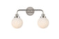  Hanson 2-Light Bath In Polished Nickel & Frosted Shade