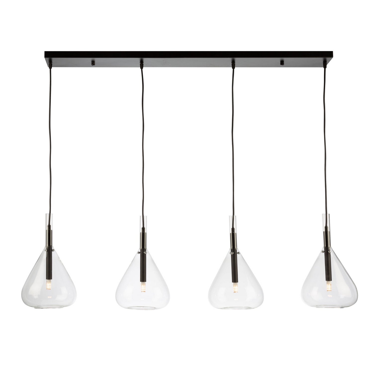  Conic 4-Light Island Pendant In Black