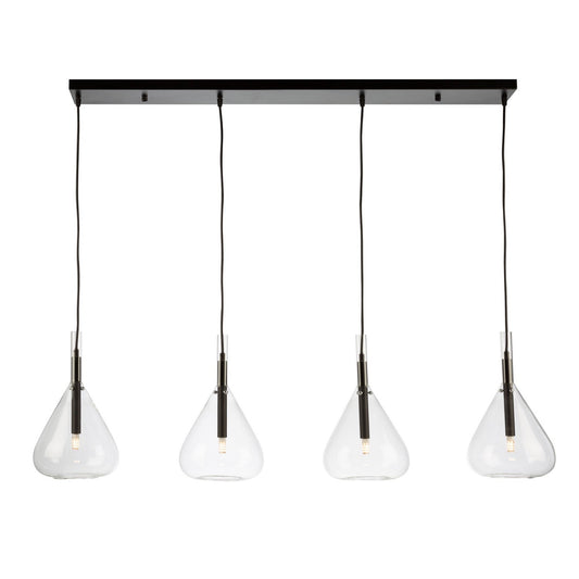  Conic 4-Light Island Pendant In Black