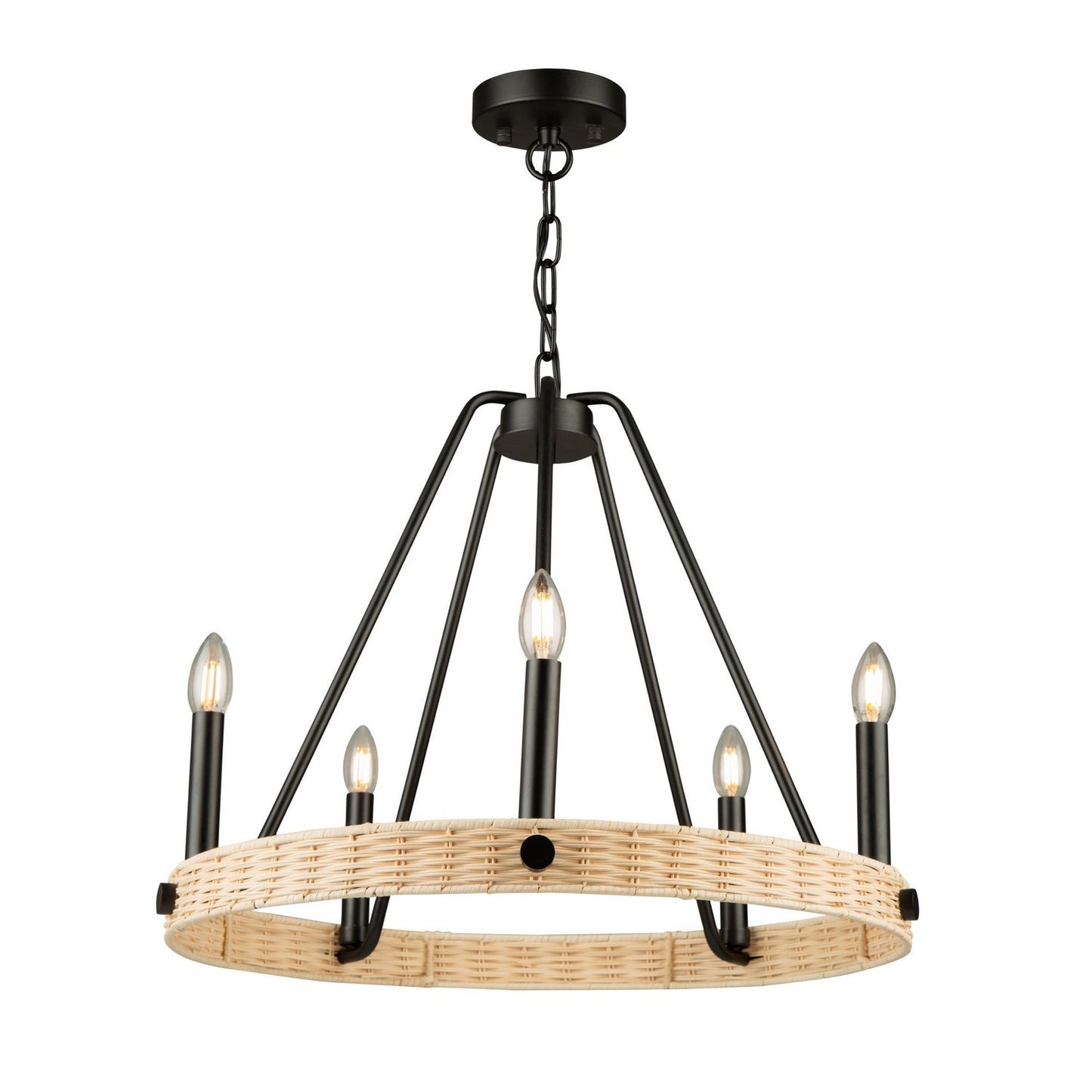 Perris Five Light Chandelier In Black