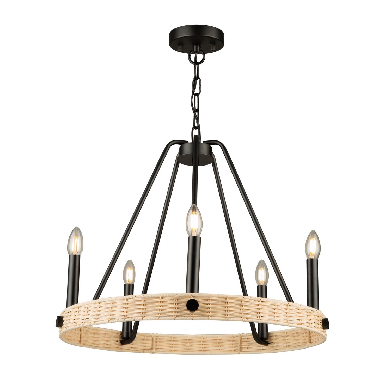  Perris Five Light Chandelier In Black