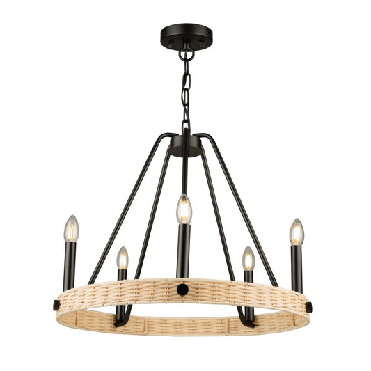  Perris Five Light Chandelier In Black