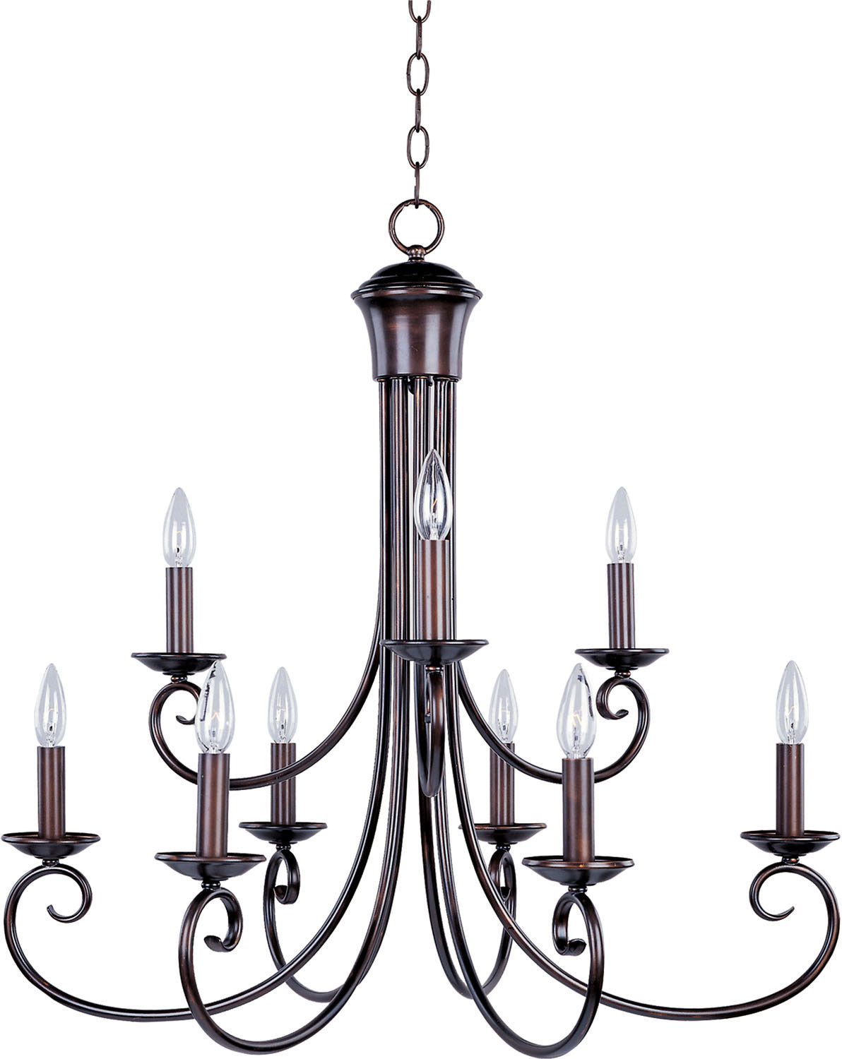 Maxim Loft 9-Light Chandelier In Oil Rubbed Bronze