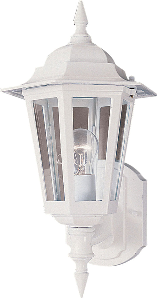 Maxim Builder Cast 1-Light Outdoor Wall Mount In White With Clear Glass