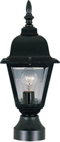 Maxim Builder Cast 1-Light Outdoor Pole/Post Lantern In Black With Clear Glass