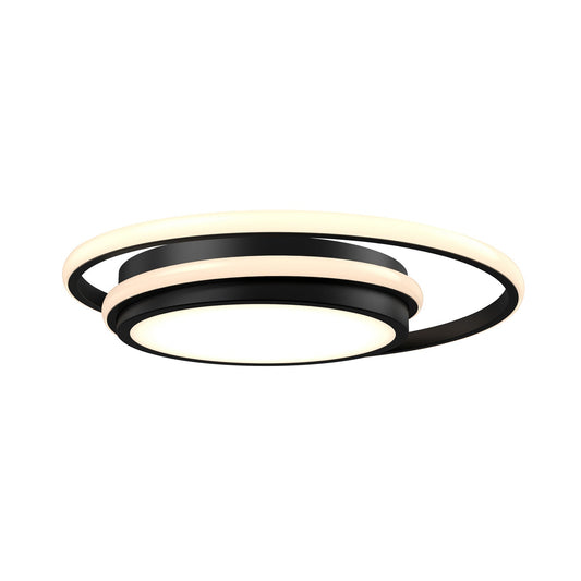  One Light Flush Mount In Black